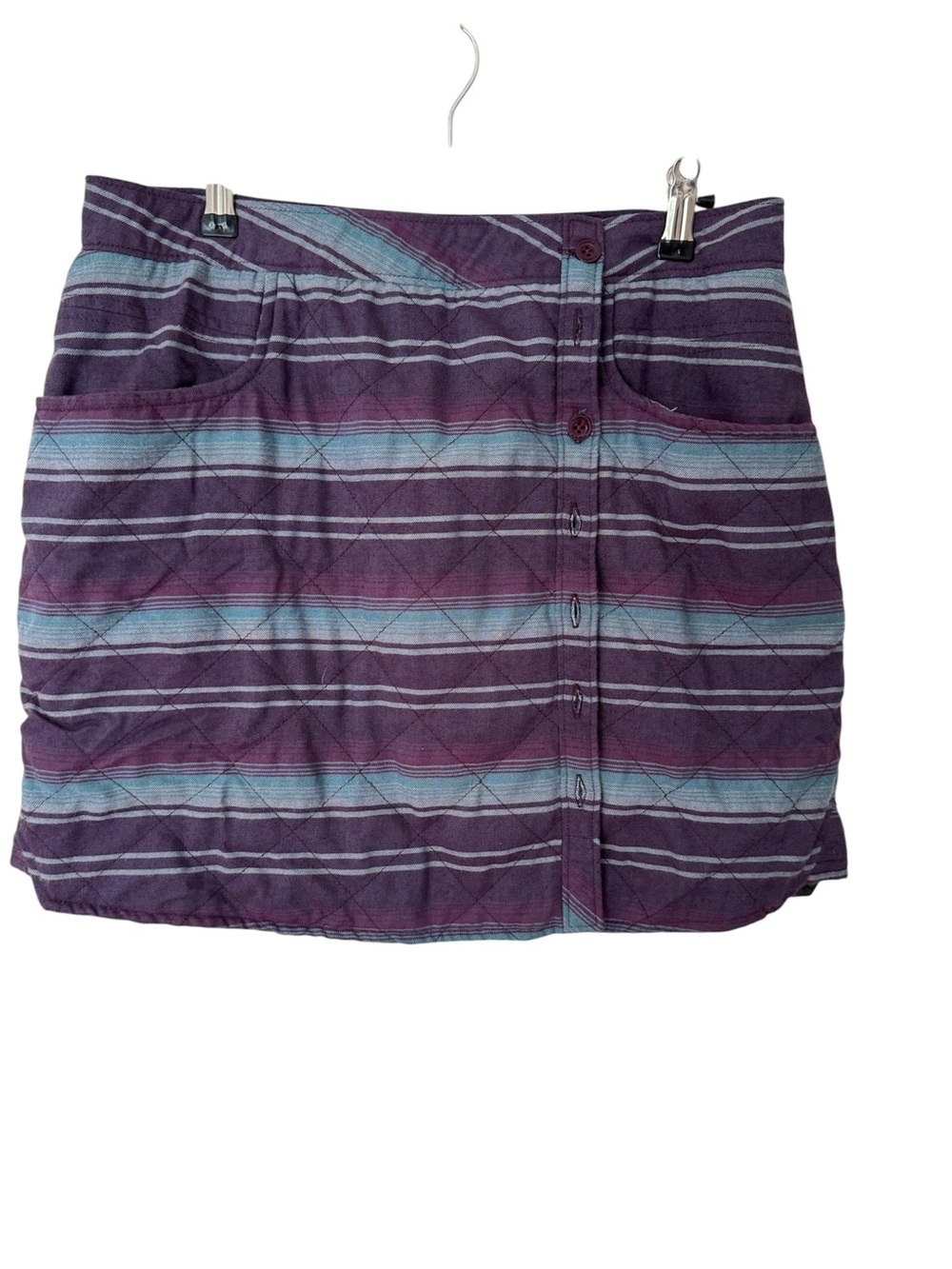 Toad&Co Purple Striped Quilted Mini Skirt